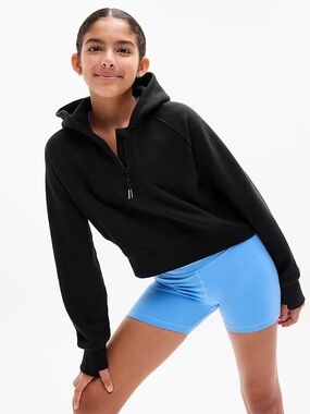 Athleta Girl All Day Half Zip Hoodie | Black | Size Large / 12